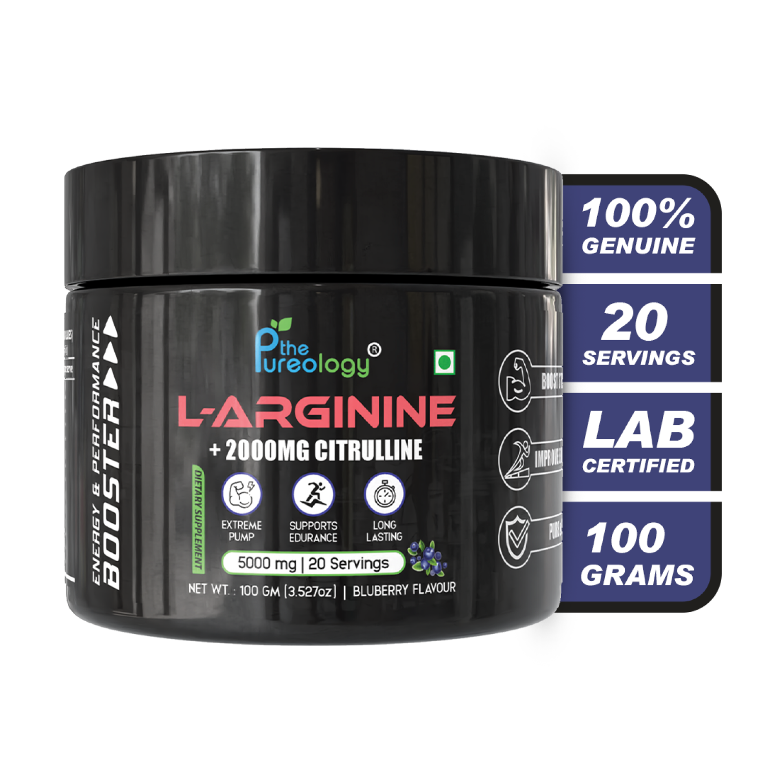 L-Arginine + 2000 MG Citrulline ( Blueberry, 100gm) L-Arginine + 2000 MG Citrulline ( Blueberry, 100gm)